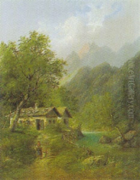 Motiv Aus Dem Salzburger Land Oil Painting by Eduard Boehm