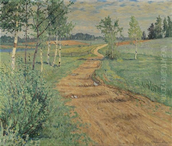 Country Path Oil Painting by Nikolai Petrovich Bogdanov-Bel'sky