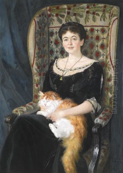 Portrait Of A Lady Oil Painting by Nikolai Petrovich Bogdanov-Bel'sky