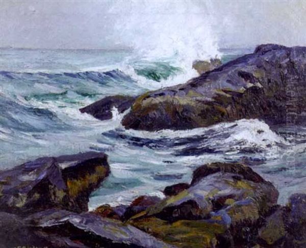Monhegan Island Surf Oil Painting by Abraham Jacob Bogdanove