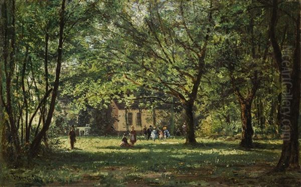 View Of Franzensbad Oil Painting by Alexei Bogoliubov
