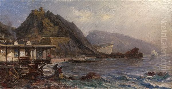Coastal Scene Oil Painting by Alexei Bogoliubov