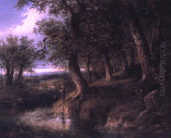 Riverscapes In Steiermark Oil Painting by Edouard Boehm