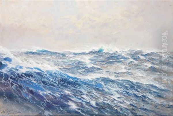 Die See Im Golf Von Lyon Oil Painting by Hans (Johannes) Bohrdt