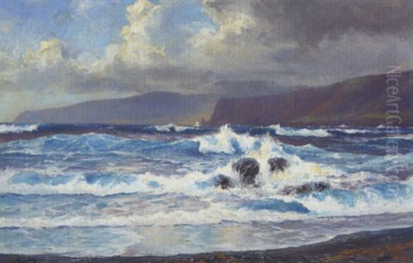 Kystparti, Tenerife Oil Painting by Hans (Johannes) Bohrdt