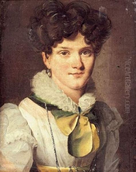 Portrait D'une Femme (madame Ducatel?) Oil Painting by Jules Boilly