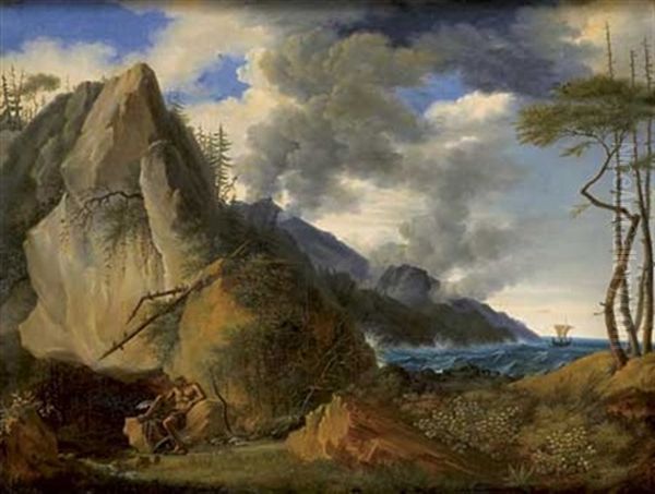 Philoctete Dans L'ile De Lemnos Oil Painting by Antoine-Felix (Boisselier le Jeune) Boisselier