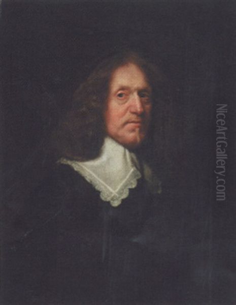Portrait Of A Man, Half Length, Wearing A Skull Cap Oil Painting by Ferdinand Bol