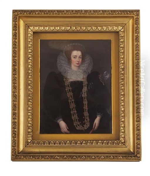Elizabeth Carey, Daughter Of Lord Hunsdon, Afterwards Lady Berkeley Oil Painting by Henry Bone