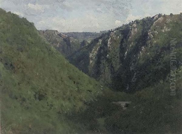 Paysage D'auvergne Oil Painting by Auguste (Francois Auguste) Bonheur