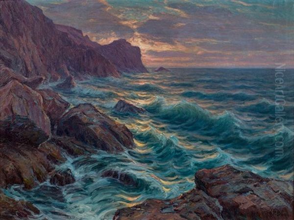 Soir Au Cap Falcon, Cote Oranaise Oil Painting by Primitif Bono