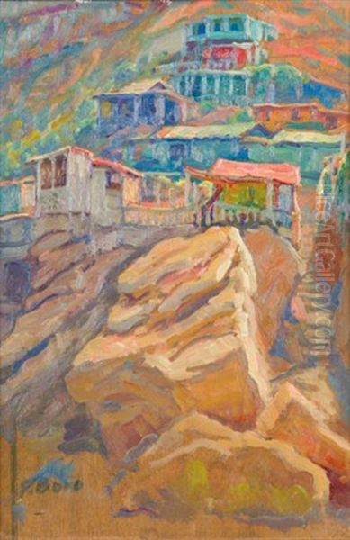 Au Dos De La Falaise, Oran Oil Painting by Primitif Bono