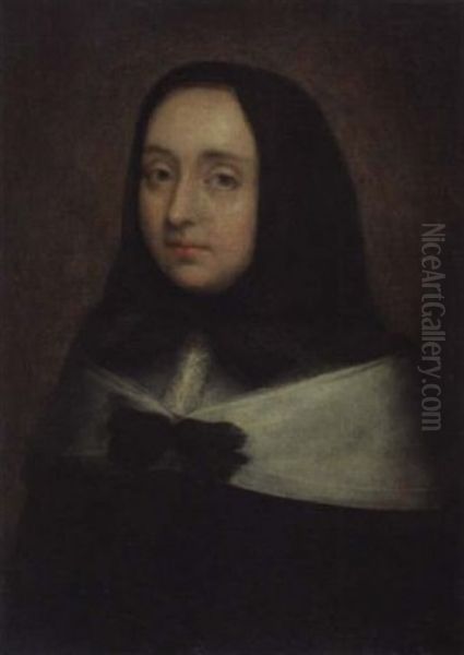 Brustportrait Einer Jungen Frau Oil Painting by Gerard Ter Borch