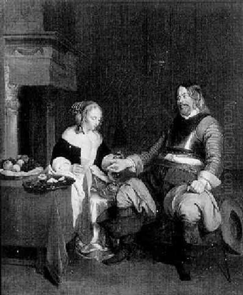 The Gallant Oil Painting by Gerard ter Borch the Younger
