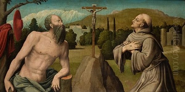 San Jeronimo Y San Francisco En Oracion Oil Painting by Juan de Borgona the Elder
