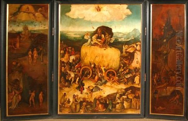 The Haywain (triptych) Oil Painting by Hieronymous Bosch