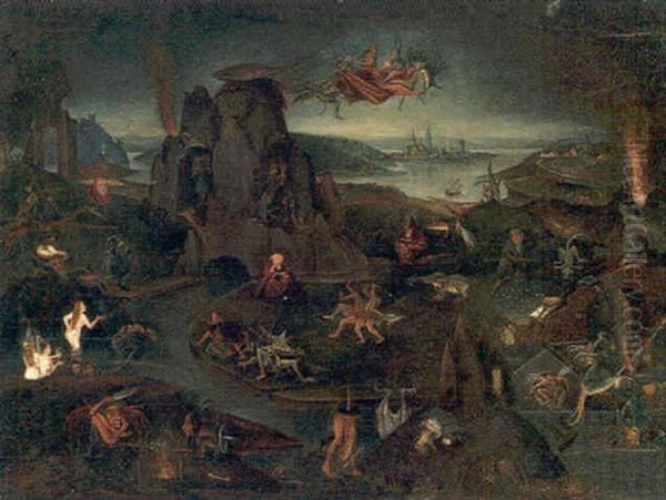 The Temptation Of Saint Anthony Oil Painting by Hieronymous Bosch