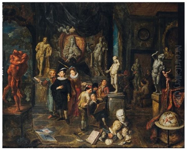 La Visite De L'atelier Oil Painting by Balthasar Van Den Bossche