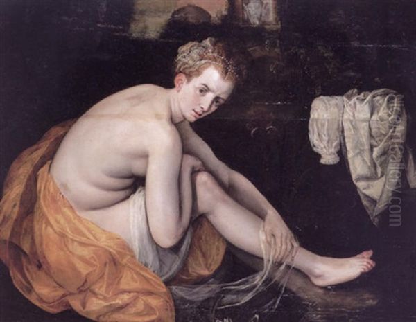 Susannah Bathing Oil Painting by Ernst-Gotthilf Bosse