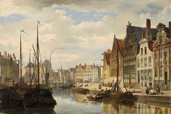 Partie In Gent Oil Painting by Francois Jean Louis Boulanger