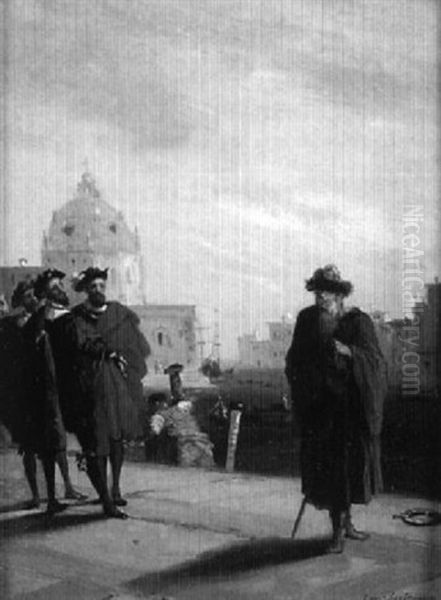 Le Marchand De Venise Oil Painting by Louis Boulanger