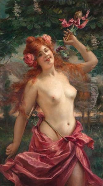 Bacchante Oil Painting by Paul Antoine de la Boulaye