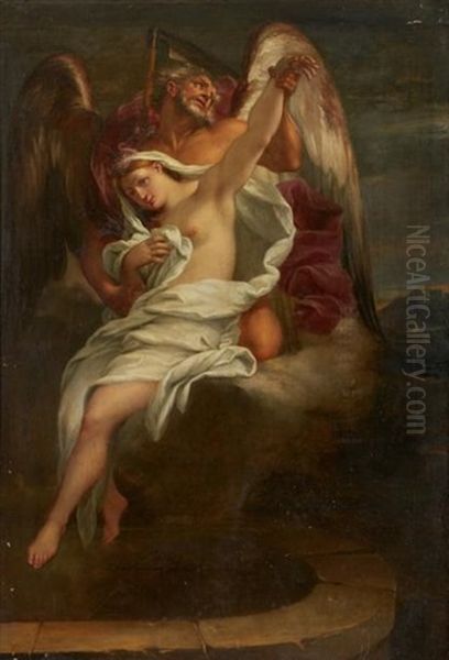 Le Temps Enlevant La Verite Oil Painting by Louis de Boulogne the Younger