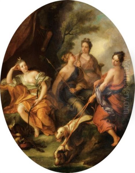 Le Repos De Diane Chasseresse Et Ses Nymphes Oil Painting by Louis de Boulogne the Younger