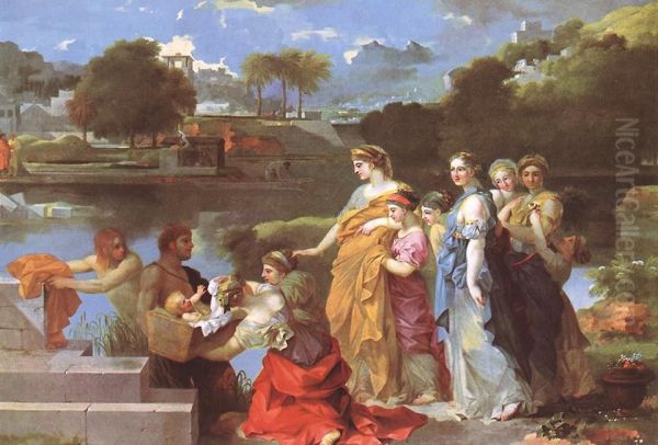 The Finding Of Moses Oil Painting by Sebastien Bourdon