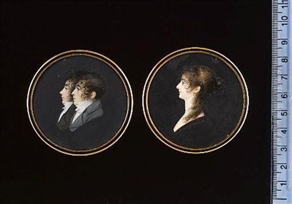 Charles-tristan And Louis-desire De Montholon, Side-by-side, Profile To The Left (+ A Girl, Profile To The Left, Her Hair Partially Upswept In A Loose Bun, Verso) Oil Painting by Charles-Guillaume-Alex Bourgeois
