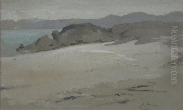 A Deserted Beach Oil Painting by Edwin John Alexander