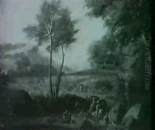 Landscape With Figures Oil Painting by Pieter Bout