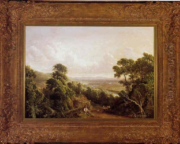 A View Of Troy, New York Oil Painting by Dewitt Clinton Boutelle