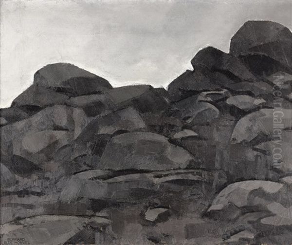Rochers Oil Painting by Bernard Boutet De Monvel