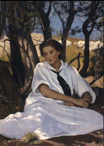 In The Shade Oil Painting by Rosamond Smith Bouve