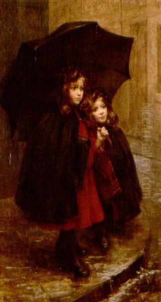 Off To School Oil Painting by Marthe Marie Louise Boyer-Bretan
