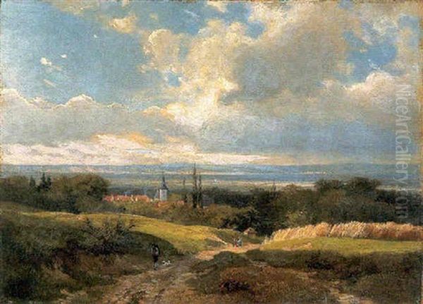 Landschaft Bei Darmstadt Oil Painting by Eugen Felix Prosper Bracht