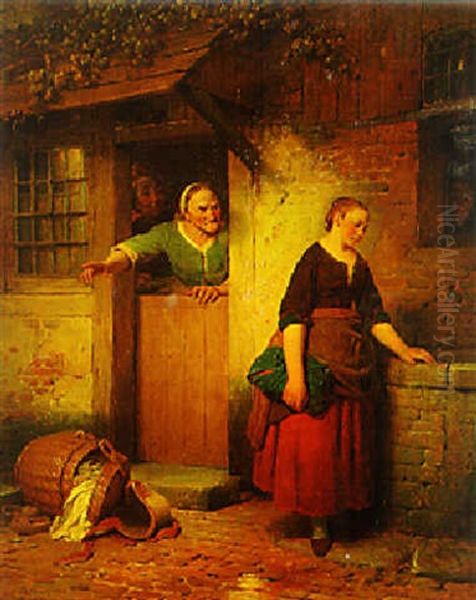 La Servante Chassee Oil Painting by Ferdinand de Braekeleer the Elder