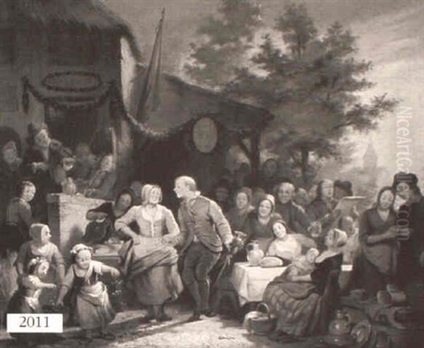 Golden Anniversary Oil Painting by Ferdinand de Braekeleer the Elder