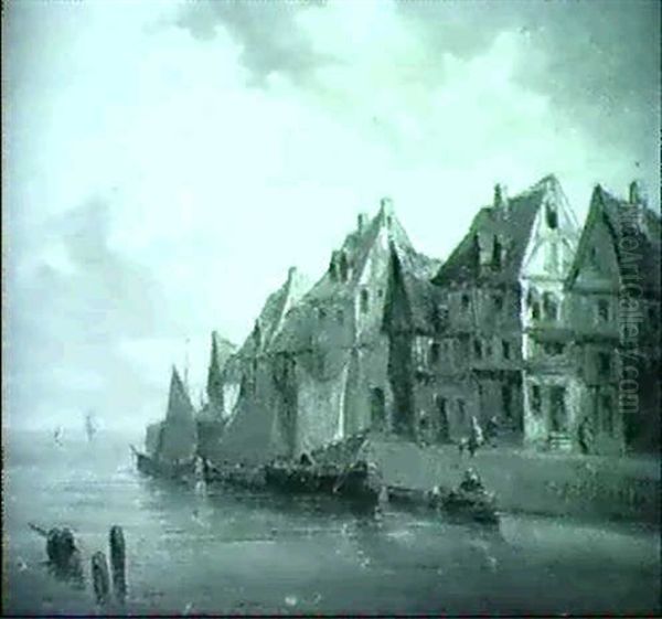Kustenstadt Oil Painting by Ferdinand de Braekeleer