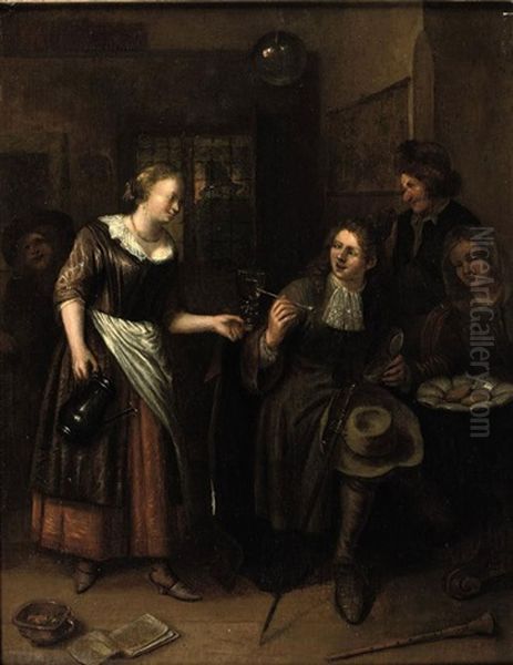 Making Merry In An Inn Oil Painting by Richard Brakenburg