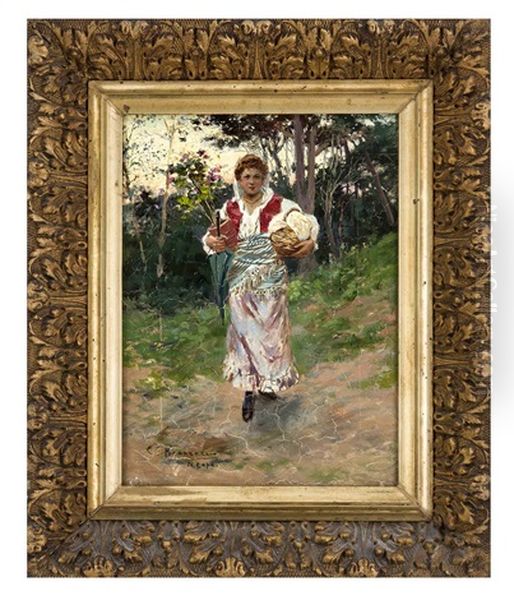 Junge Frau Oil Painting by Carlo Brancaccio