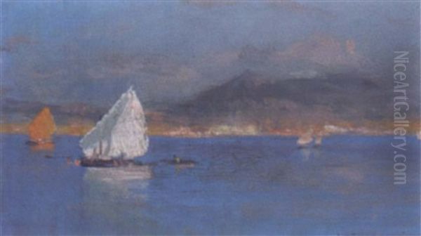 Segelboote Vor Der Kuste Oil Painting by Carlo Brancaccio