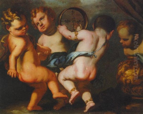 Putti Dancing Oil Painting by Giacinto Brandi