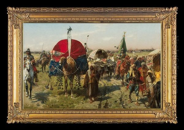 Return With Prey - After Battle At Vienna Oil Painting by Jozef Brandt