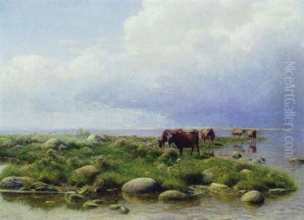 Pa Holmen Oil Painting by Hans Ole Brasen
