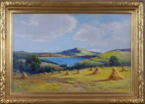 A Nymph With A Lyre Oil Painting by Alfred Fontville de Breanski Jr