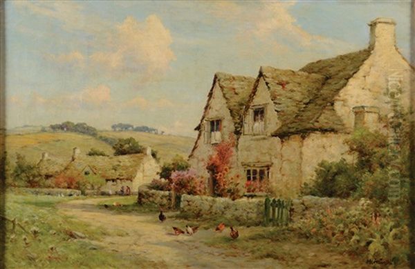 At Sapperton In The Cotswolds Oil Painting by Alfred Fontville de Breanski Jr