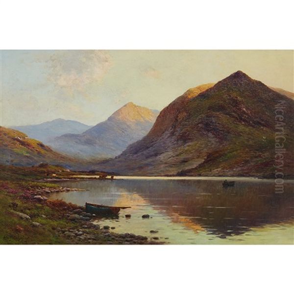 Evening, Crummock Water Oil Painting by Alfred Fontville de Breanski Jr