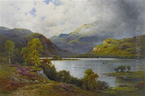 September Morning, Loch Lomond Oil Painting by Alfred Fontville de Breanski Jr